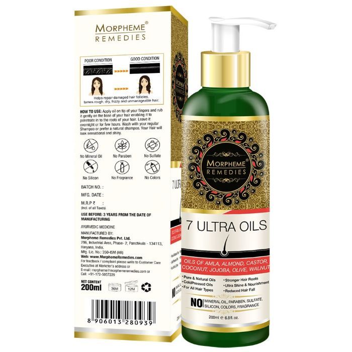 Morpheme 7 Ultra Hair Oils Almond Castor Jojoba Coconut