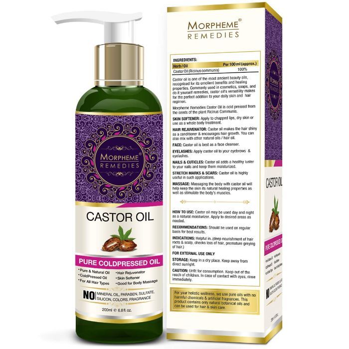 Morpheme Pure Castor Oil Coldpressed For Hair Body Skin Care
