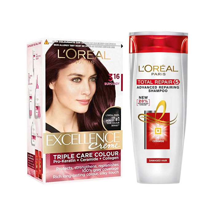 Buy L'Oreal Paris Excellence Hair Color Shade 316 Burgundy + Get Free