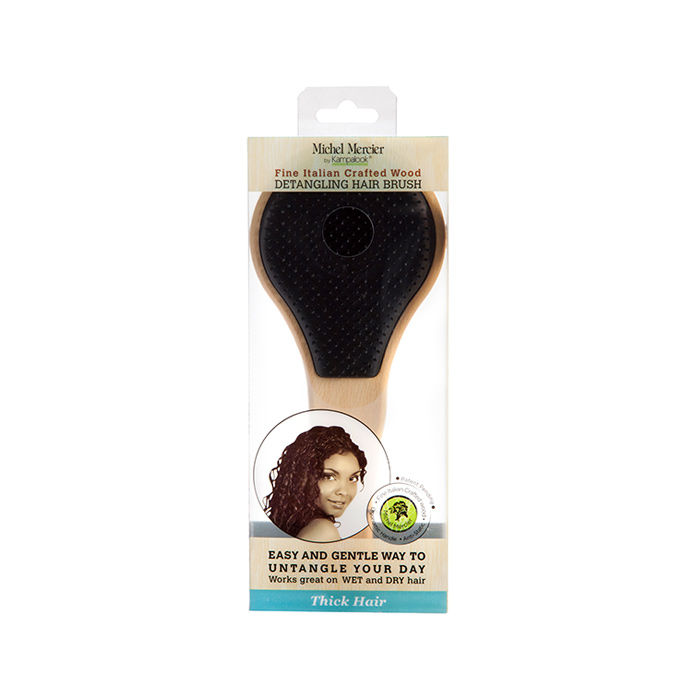 Michel Mercier By Kampalook Wooden Handle Detangling Brush For