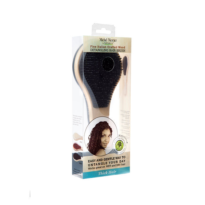 Michel Mercier By Kampalook Wooden Handle Detangling Brush For