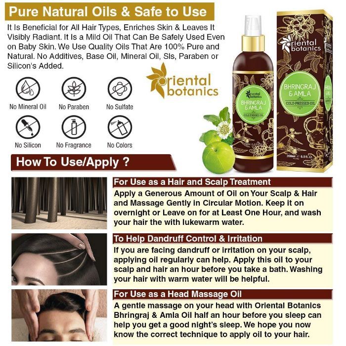 Oriental Botanics Bhringraj Amla Cold Pressed Oil For Hair