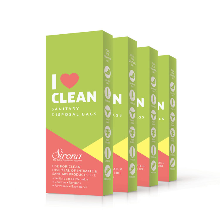 Buy Sanitary & Diapers Disposal Bag by Sirona 60 Bags (4 Pack 15 Bags Each) online at