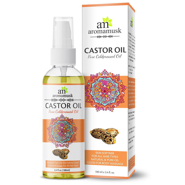 AromaMusk USDA Organic 100% Pure Cold Pressed Castor Oil for hair and skin