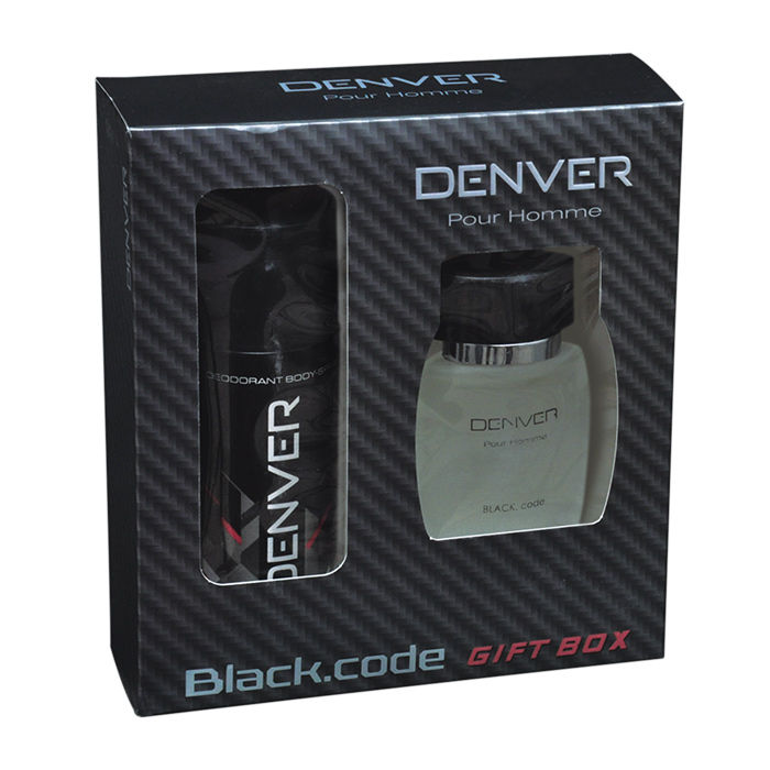 duurzame grondstof beklimmen fluweel Buy Denver Gift Pack Black Code ( Deo + Perfume ) (400 g) Online | Purplle