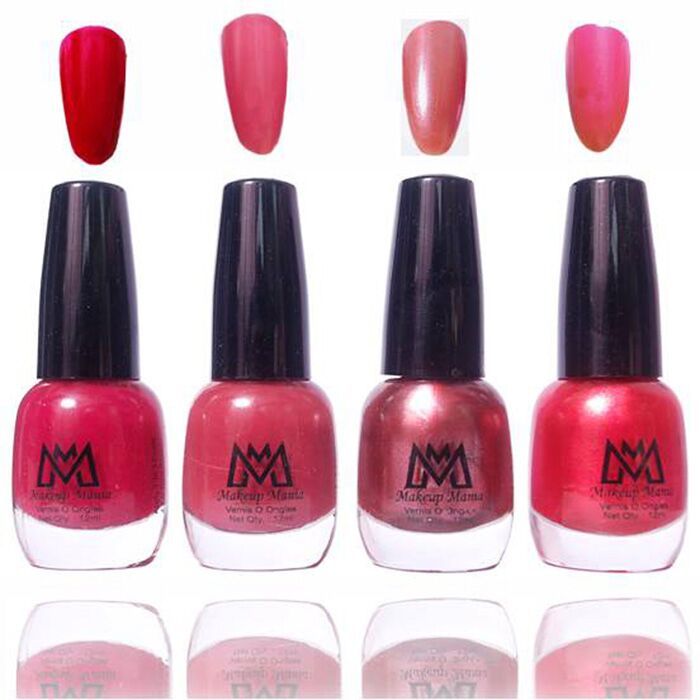 Buy Makeup Mania Premium Nail Polish Combo Of 4 Exclusive Nail Paint Maroon Red Light Brown Golden Pink 12 Ml Each Bottle Mm 54 Online At Purplle Com