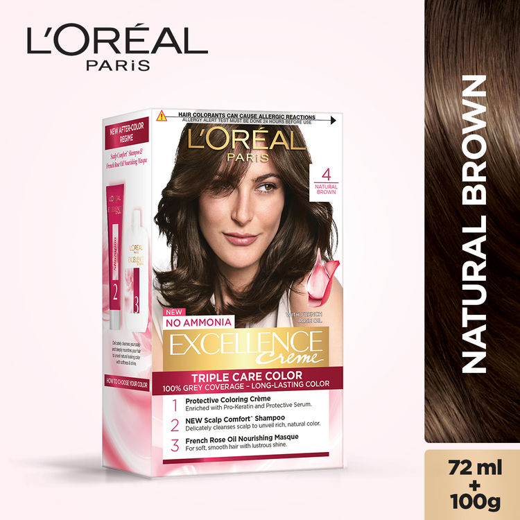 L Oreal Paris Excellence Creme Hair Color 4 Natural Brown 72 Ml 100 G