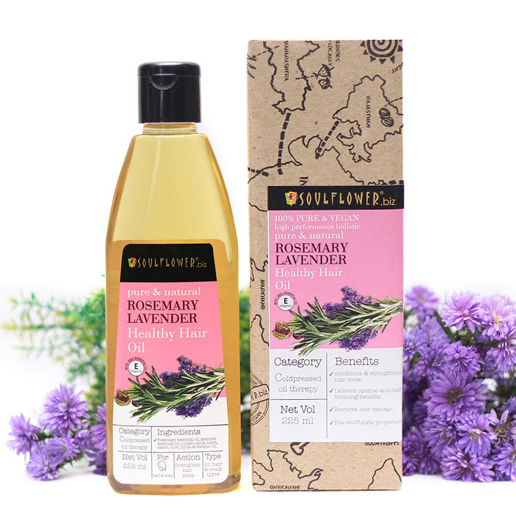 Buy Soulflower Rosemary Lavender Healthy Hair Oil (225 ml) online at
