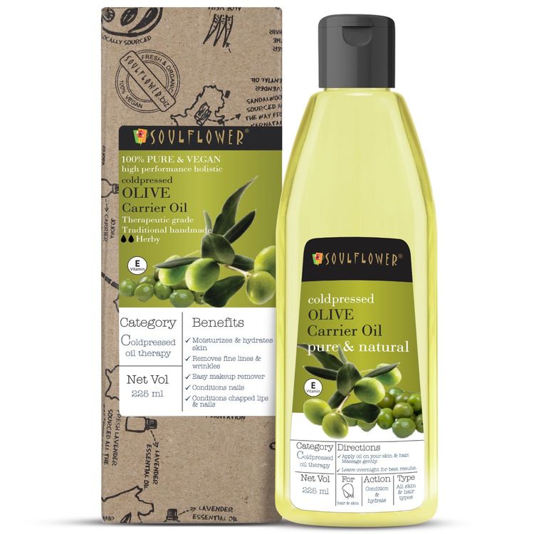 Soulflower Cold pressed Olive Carrier Oil (225ml)