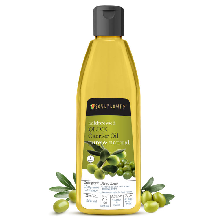 Buy Soulflower Coldpressed Olive Hair Oil, 100% Pure and Natural, Herby, 225ml - Purplle