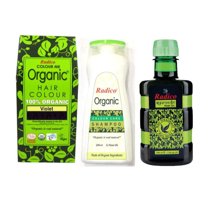 Radico 100 Organic Violet Hair Color With Organic Colour Care