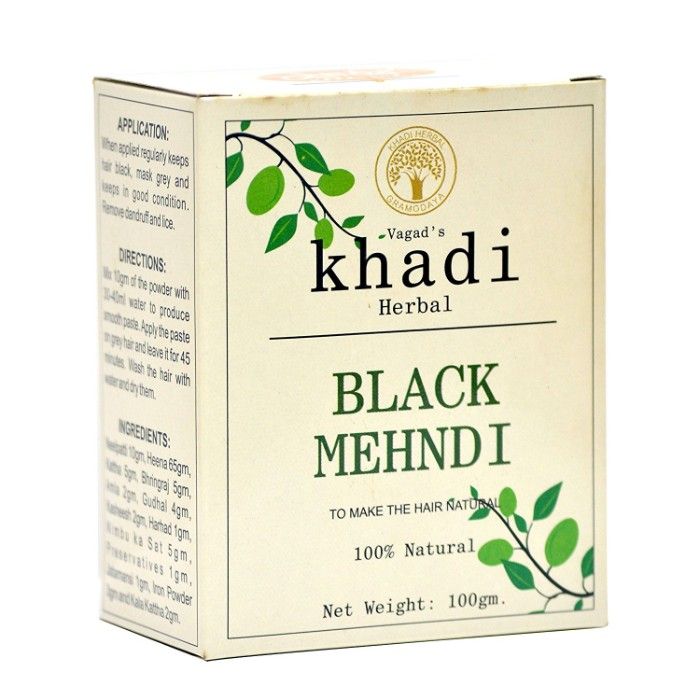 Vagad S Khadi Herbal Black Mehndi For Natural Black Hair Colour 100 G