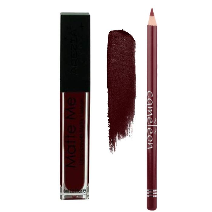 deep maroon lipstick