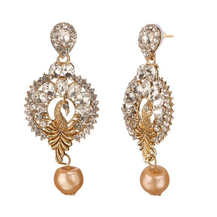 Kord Store Traditional Gold Plated Diamond Earrings For Girls