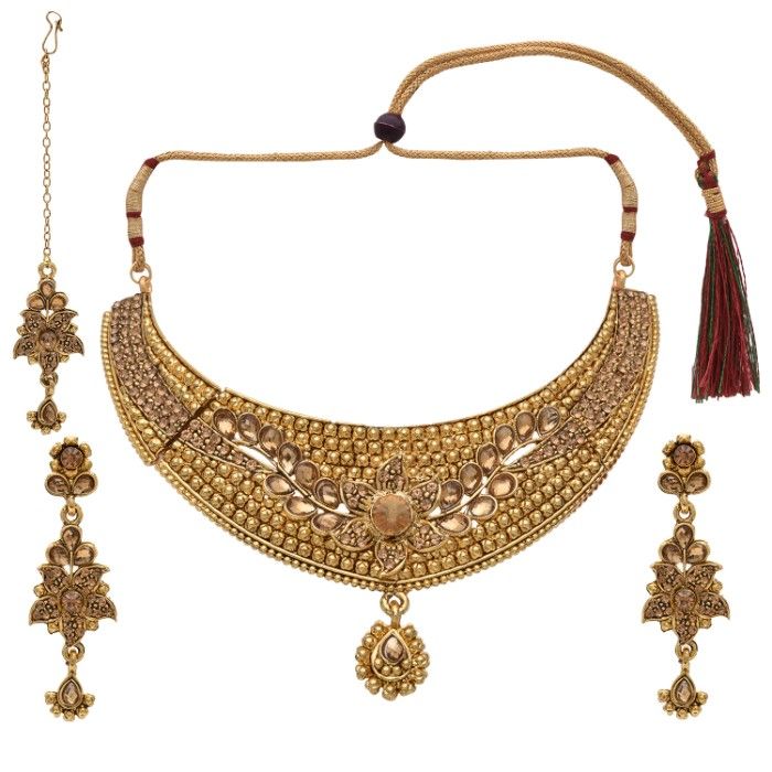 Golden Colour Ka Necklace Sale Online 