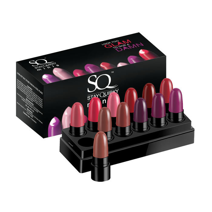 Stay Quirky Minis - Kiss Me With Every Lip Color, Set of 12 Mini Lipsticks, Kit 01 (1.2 g) x 12N