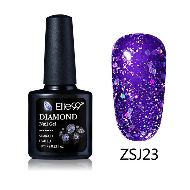 Elite99 Diamond Glitter Uv Gel Varnish Shiny Sequins Soak Off Gel Nail Polish Vernis Semi Permanent Nail Art Manicure Gel E99 Zsj23 10 Ml