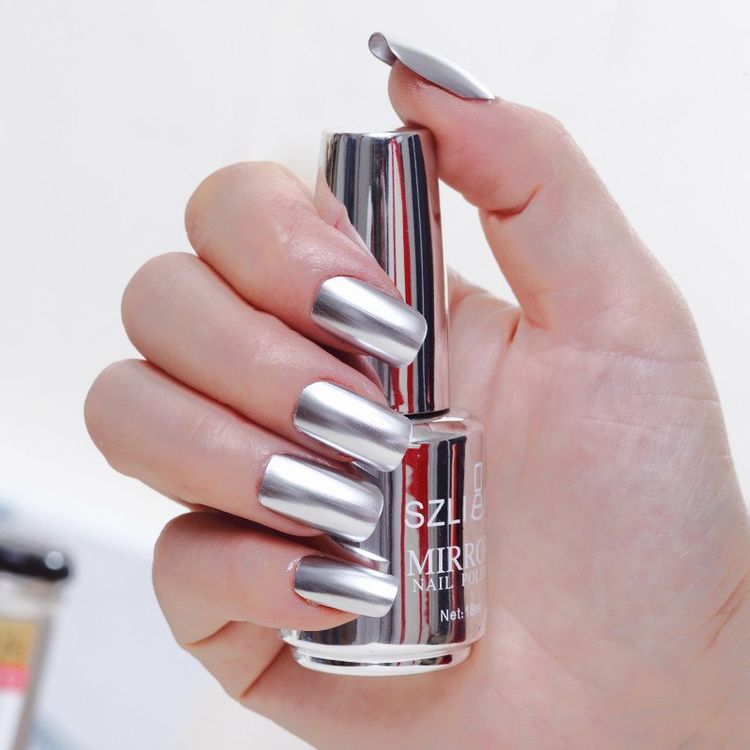 Ishowtienda Metallic Nail Polish Magic Mirror Effect Chrome Art Varnish Is 12 18 Ml - Best Mirror Effect Nail Polish