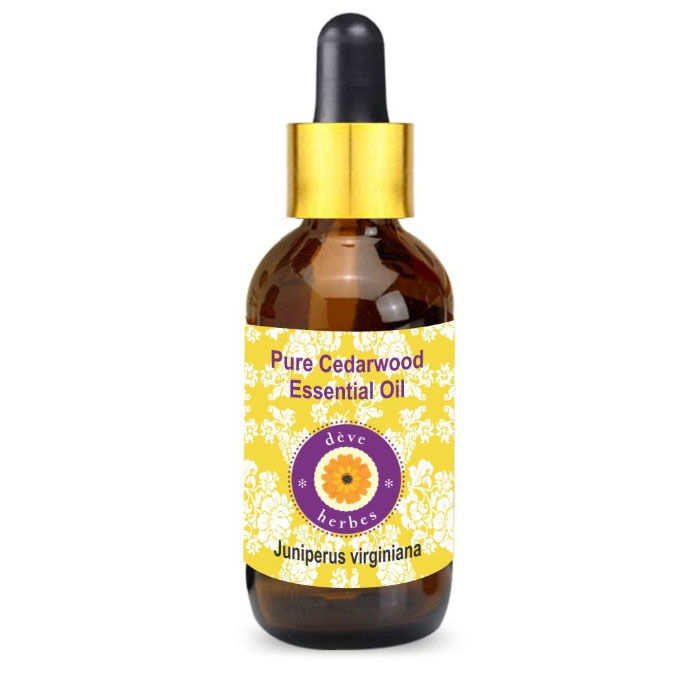 Deve Herbes Pure Cedarwood Essential Oil (Juniperus virginiana) with Glass Dropper 100% Natural Therapeutic Grade Steam Distilled (100 ml)