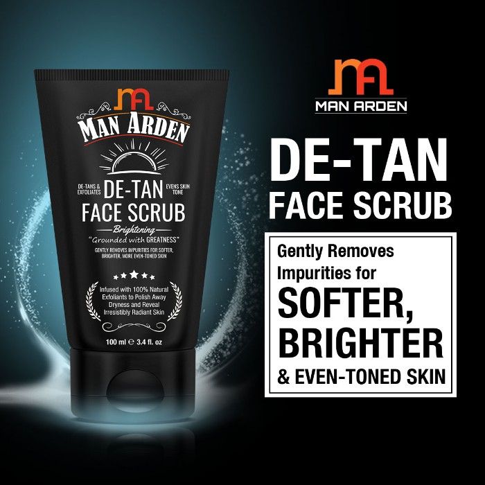 Man Arden De Tan Brightening Face Scrub De Tans Exfoliates