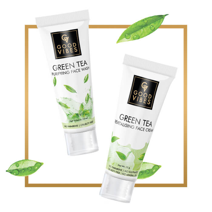 Buy Good Vibes Green Tea Face Cream & Wash Kit online at