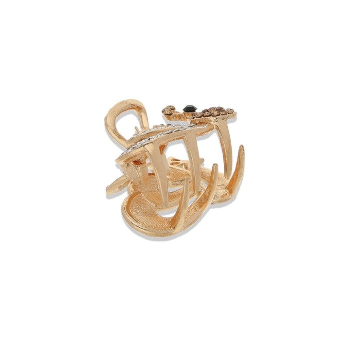 Crunchy Fashion Golden White Crystal Claw Clip