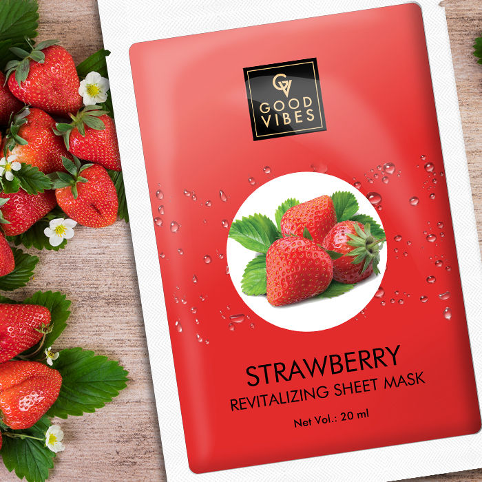 Buy Good Vibes Revitalizing Sheet Mask Strawberry (20 ml) online at