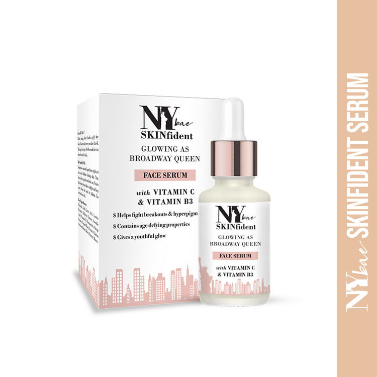 NY Bae SKINfident Serum, with Vitamin C and Vitamin B3, Glowing as Broadway Queen, For Skin Brightening (10 ml)