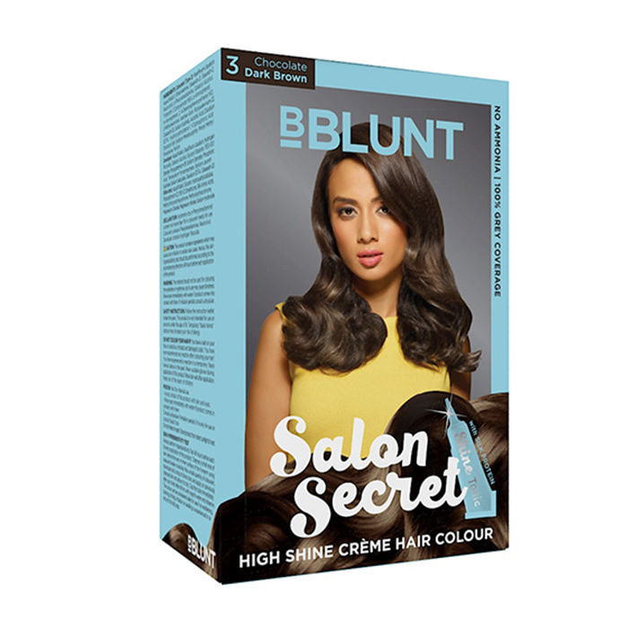Bblunt Salon Secret High Shine Creme Hair Colour Dark Brown 3 100 G With Shine Tonic 8 Ml