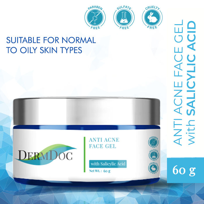 Buy DermDoc Anti Acne Face Gel with Salicylic Acid (60 g) online at
