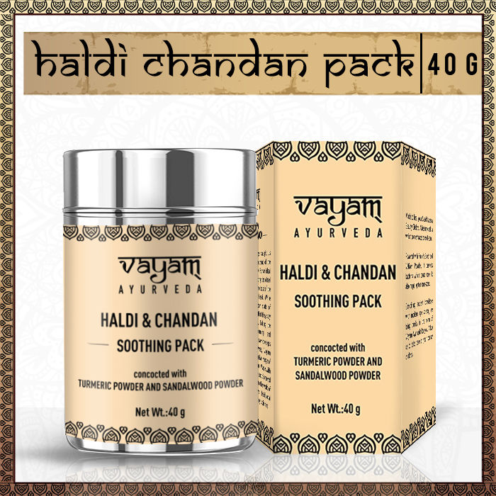 Vayam Ayurveda Haldi - Chandan Soothing Face Pack concocted with Turmeric Powder and Sandalwood Powder (40 g)