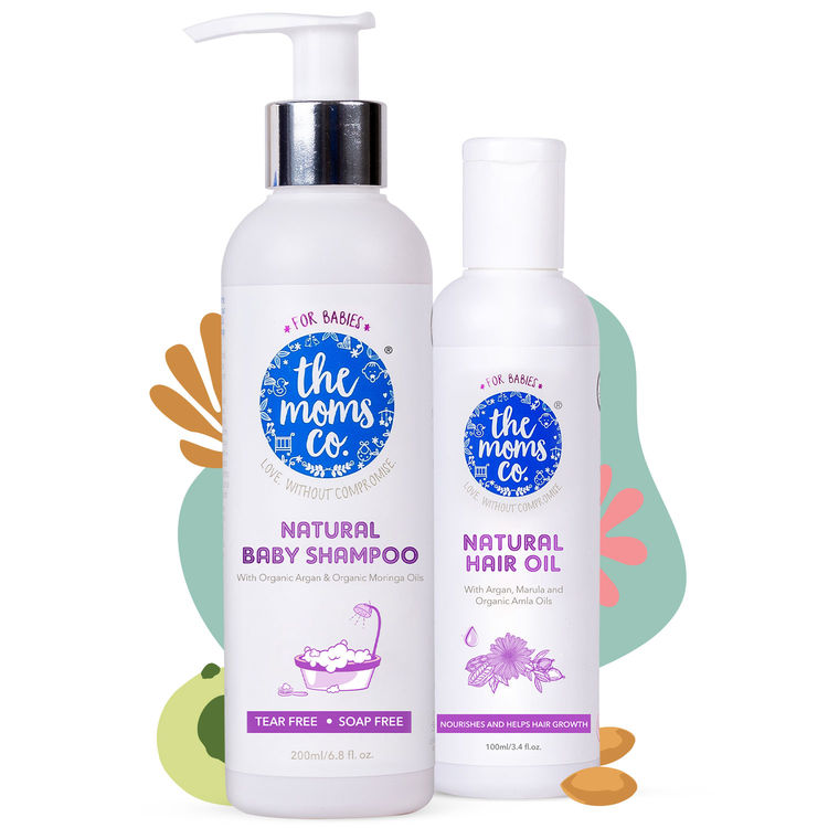 Buy The Moms Co Natural Hair Care Essentials For Baby With Baby Shampoo 200 Ml And Hair Oil 100 Ml Online Purplle