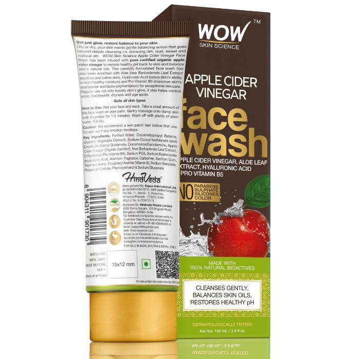 Wow Skin Science Apple Cider Vinegar Face Wash 100 Ml