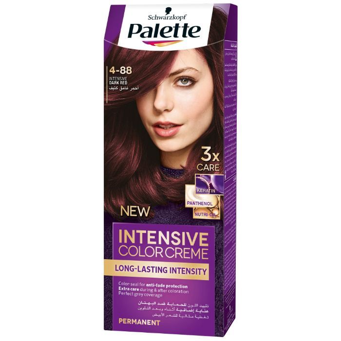 Schwarzkopf Palette Intensive Color Cream Long Lasting Intensity 4 88 Intensive Dark Red 110 Ml