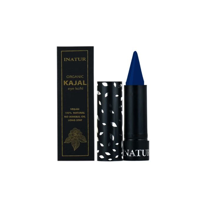 Inatur Blue Kajal Isadora inliner kajal inner eye pencil ideal for drawing on the inner contour of the upper and lower eyelids.