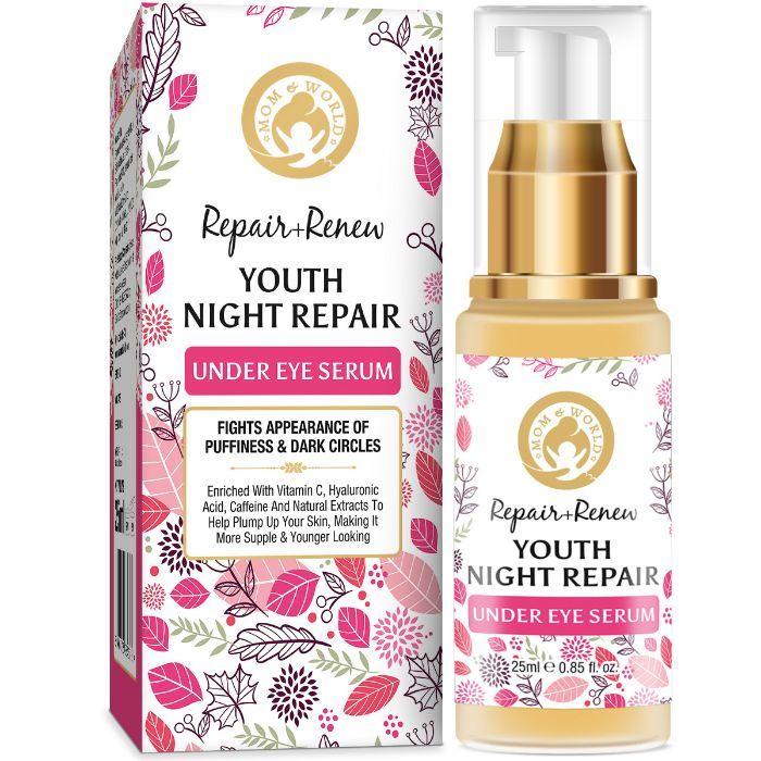 Buy Mom World Repair Renew Youth Night Repair Under Eye Serum 25 Ml Fights Appearance Of Puffiness Dark Circles Online At Purplle Com