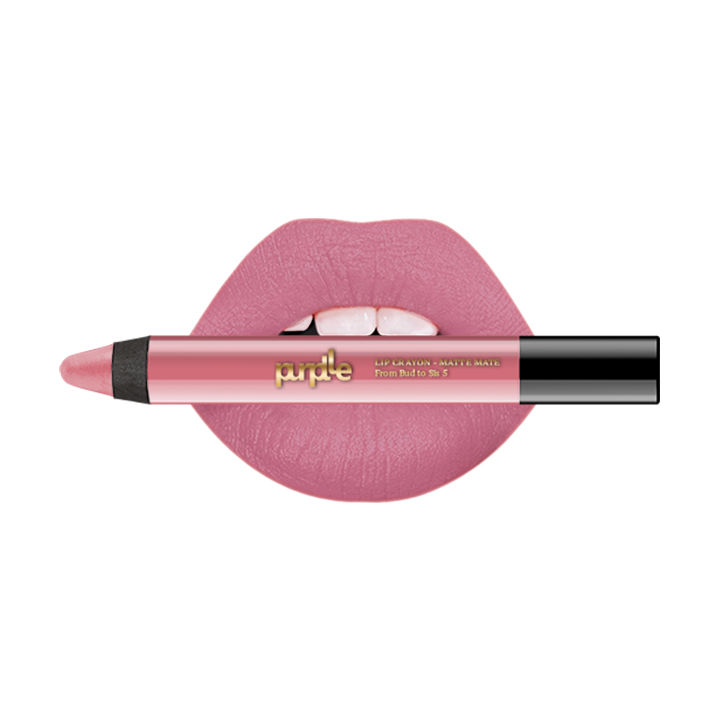 Buy Purplle Lip Crayon Pink Matte Mate From Bud To Sis 5 2 8 G Online At Purplle Com