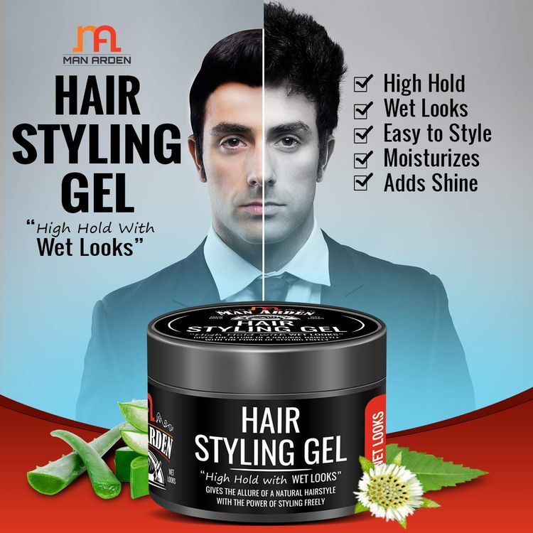 Man Aden Hair Styling Gel High Hold With Wet Looks 50 G