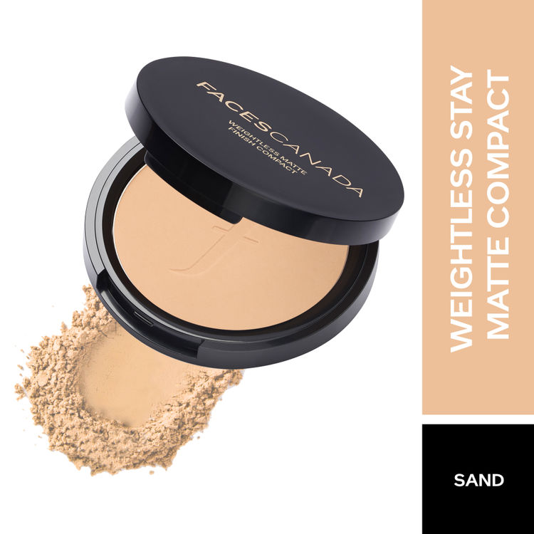 Buy Faces Canada Weightless Stay Matte Compact SPF-20 Vitamin E & Shea Butter - Sand 04 (9 g) Online | Purplle