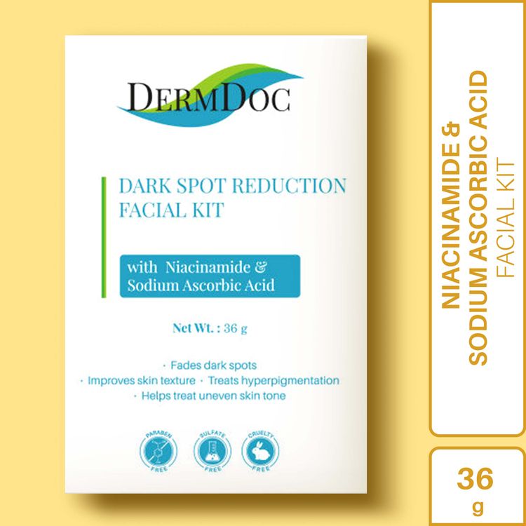 DermDoc by Purplle Dark Spot Reduction Facial Kit with Niacinamide & Sodium Ascorbic Acid (36g)