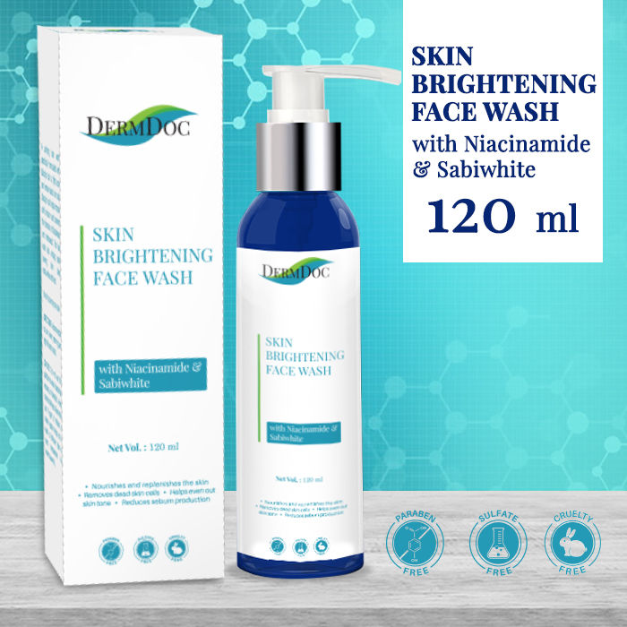 DermDoc Skin Brightening Face Wash with Niacinamide & Sabiwhite (120 ml)