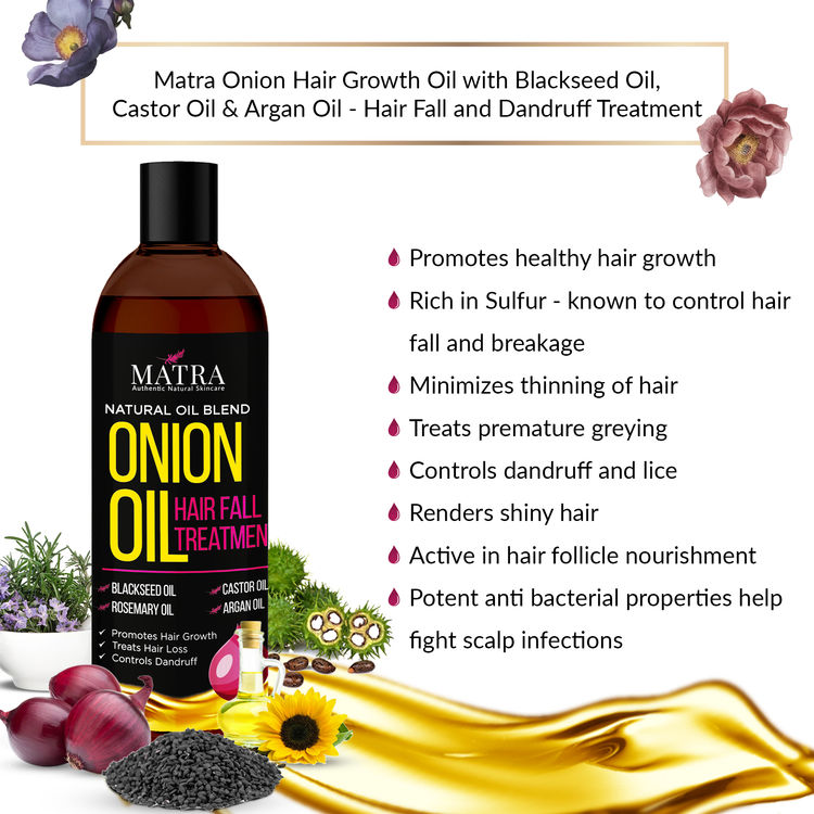 Matra Onion Hair Growth Oil With Blackseed Oil Castor Oil Argan