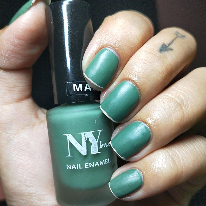 matte green nail polish