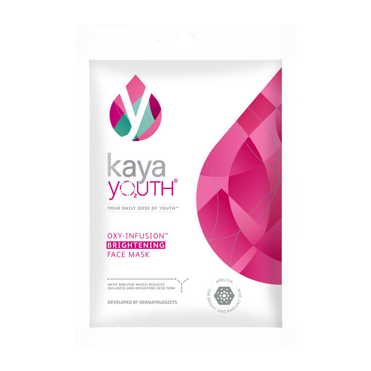 Kaya Youth Oxygen Boost Brightening Face Mask,15 min Instant Home Facial Mask,Reduce Dullness,Brighten Skin Tone,Glowing Skin,Developed by Dermatologists, 1 pc