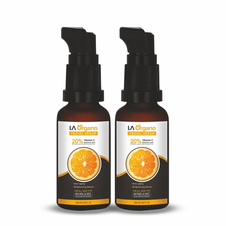 La Organo Vitamin C Face Glow Serum 30 Ml Pack Of 2 Coconut oil face masks for glowing skin ].