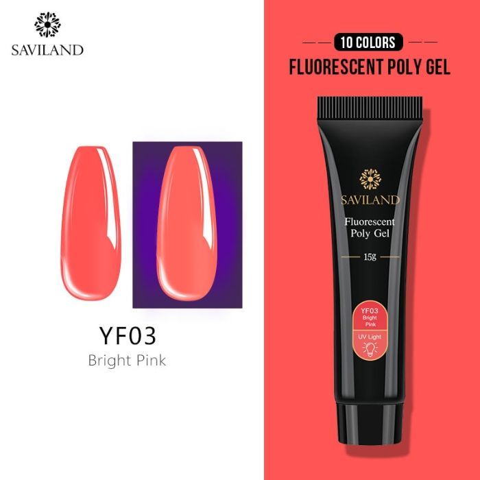 Buy Saviland Poly Gel Neon Nails Rainbow Fluorescence Polygel