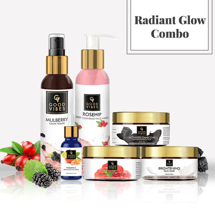 Buy Good Vibes Radiance Glow Combo with Rosehip, Activated Charcoal