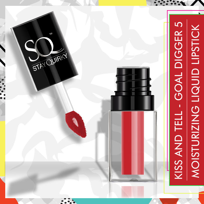Stay Quirky Kiss and Tell Pocket Sized Moisturizing Liquid Lipstick, Red, Goal Digger 5 (2.8 ml)