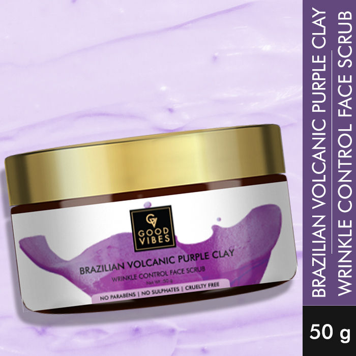 Good Vibes Brazilian Volcanic Purple Clay Wrinkle Control Face Scrub (50 g)