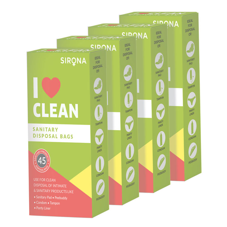 Buy Sirona Sanitary and Diaper Disposal Bags 180 Bags (4 Pack 45 Bags Each) online at